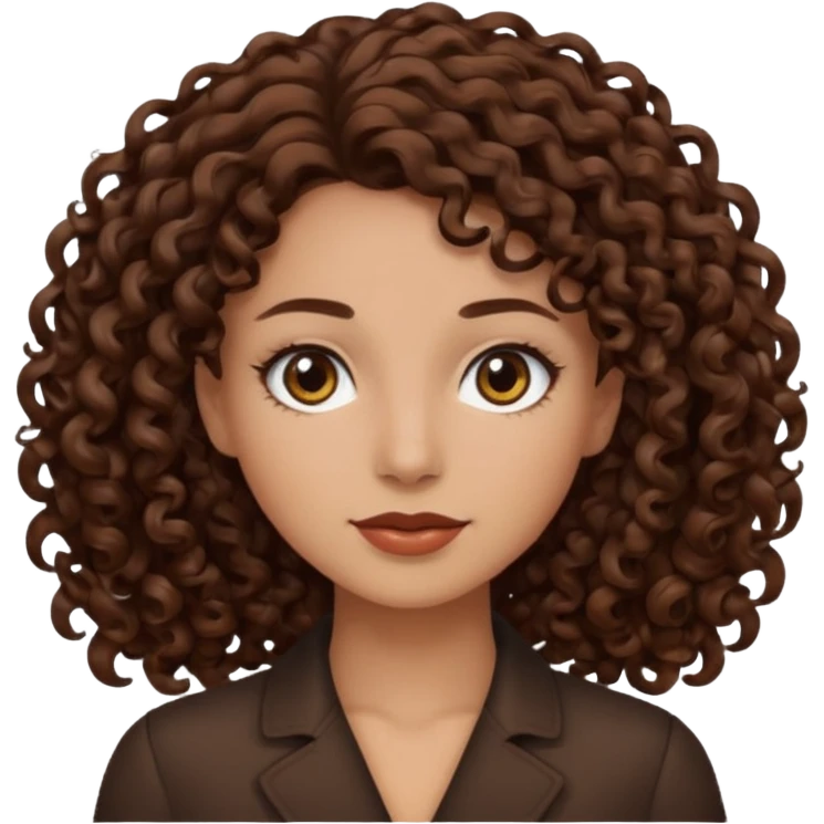 Sou morena, meu cabelo cacheado castanho médio escuro e meus olhos é castanho escuro emoji