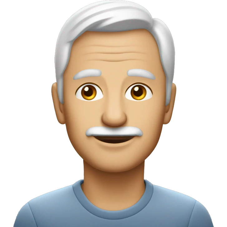 Homme sans cheveux 60 ans heureux avec sa mercedes emoji