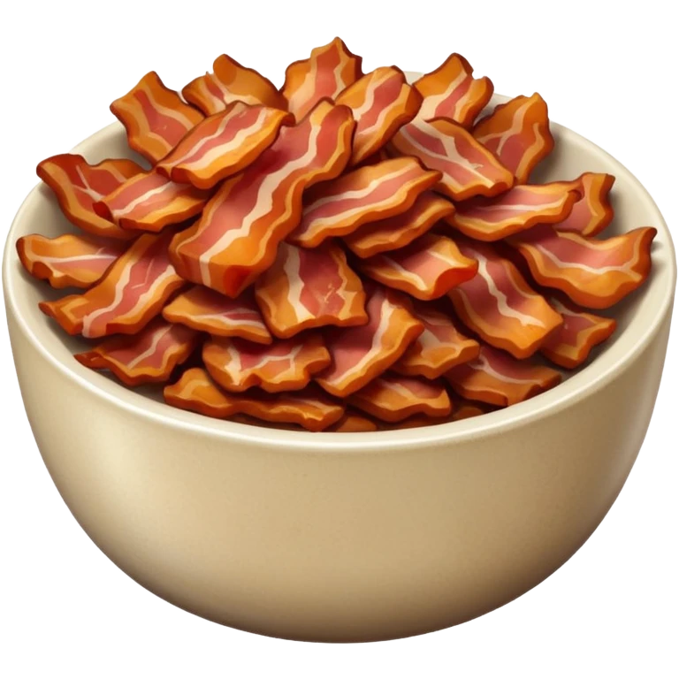 fine brown bacon bits in small bowl emoji