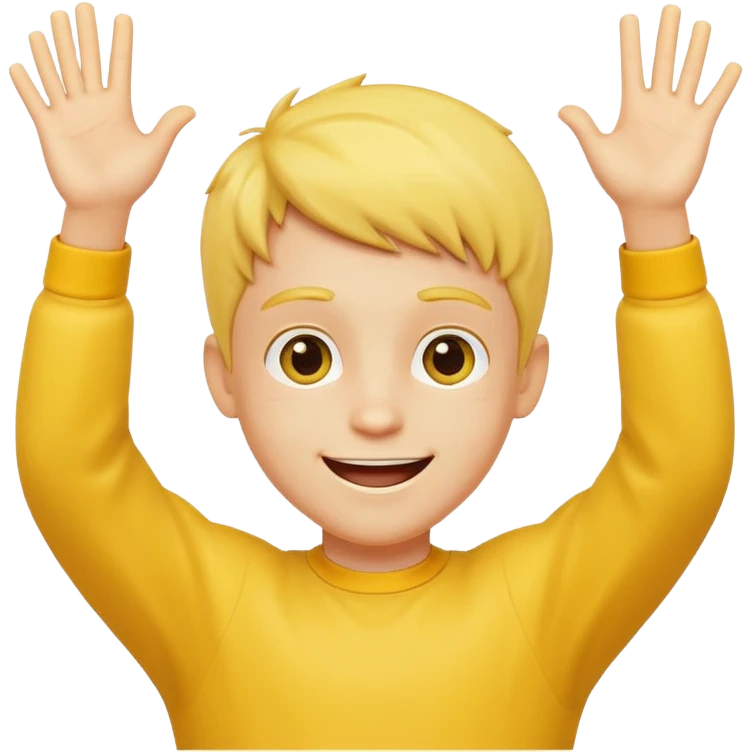 yellow boy character with hands up emoji
