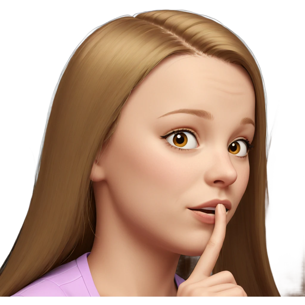 thoughtful girl with long hair emoji