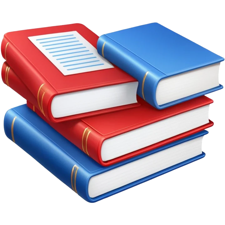 three books color red blue emoji