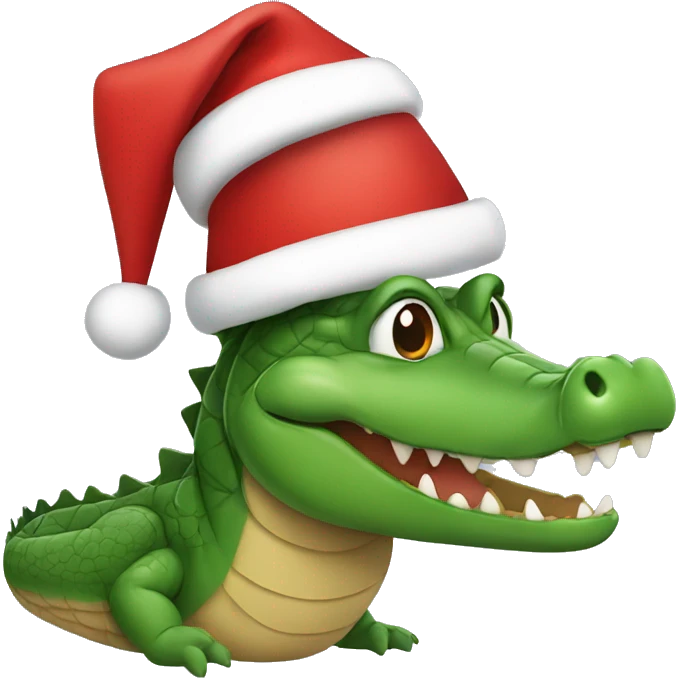 crocodile with santa hat emoji