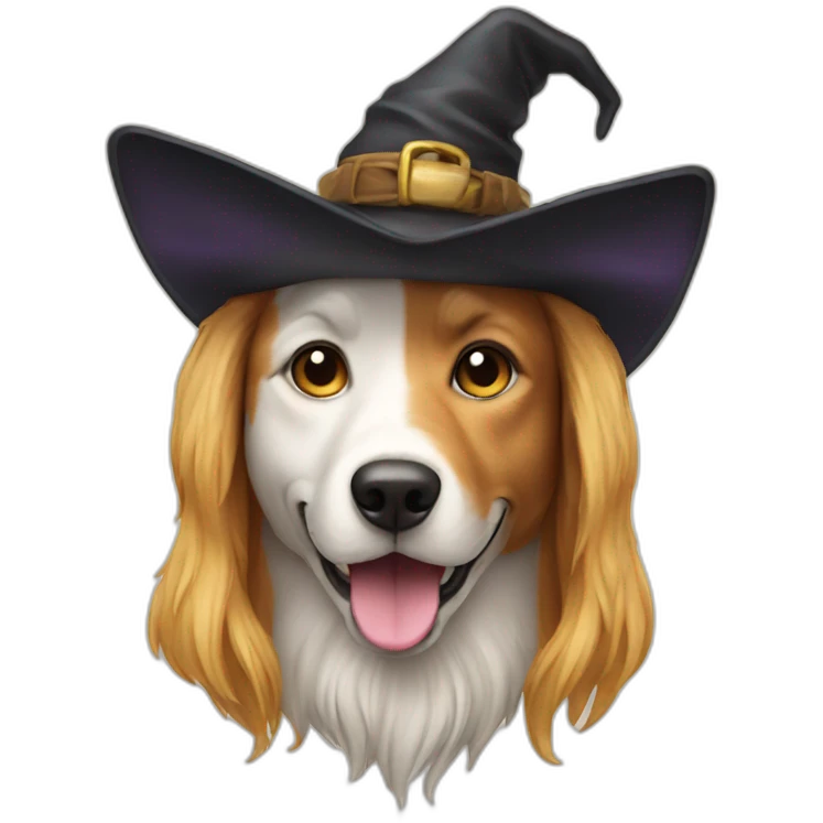 Dog witch beer emoji