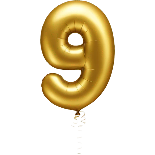 Gold balloon number 9 emoji