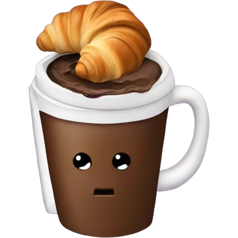 coffee with chocolate croissant  emoji