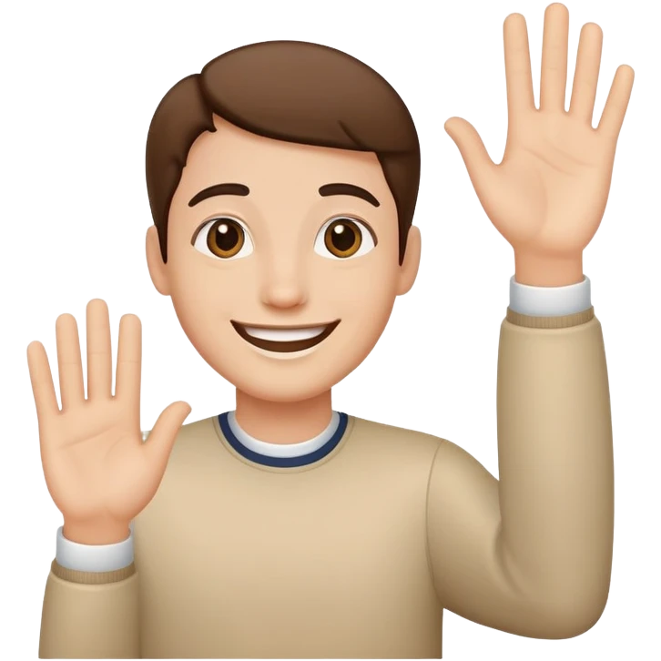 Waving hello emoji