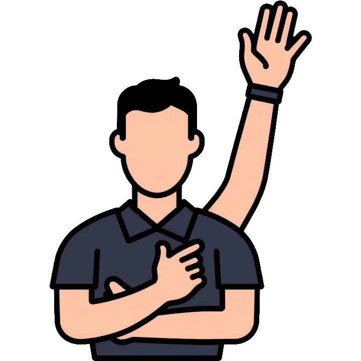 Referee making an official hand signal emoji