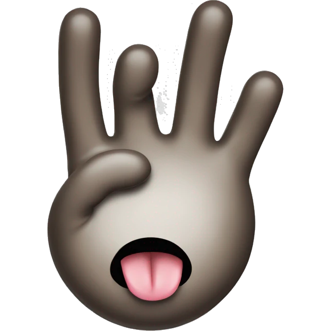 Create a face with tongue out and peace hands emoji