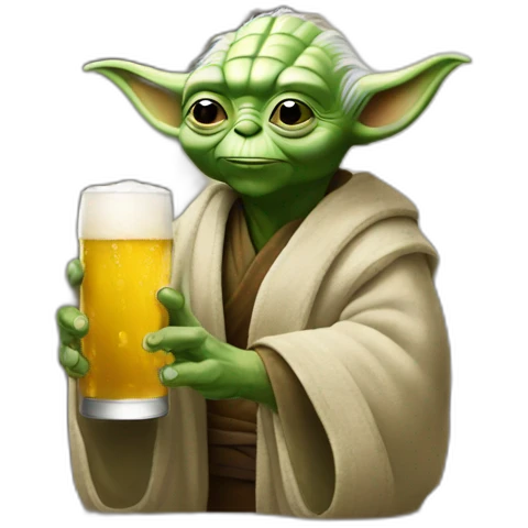 Yoda drink beer emoji