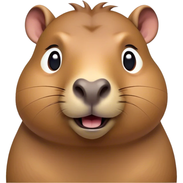 Cinematic Comical Capybara Portrait Emoji, Head tilted dramatically with an exaggeratedly shocked expression, featuring a robust, rotund build and a distinct capybara head with a broad snout and small ears, with wide, comically expressive eyes full of humorous disbelief, Simplified yet hilariously expressive features, highly detailed, glowing with a slightly sassy natural glow, high shine, dramatic yet playful, stylized with an air of quirky charm, soft glowing outline, capturing the essence of a meme-worthy capybara that looks ready to side-eye its way into viral fame! emoji