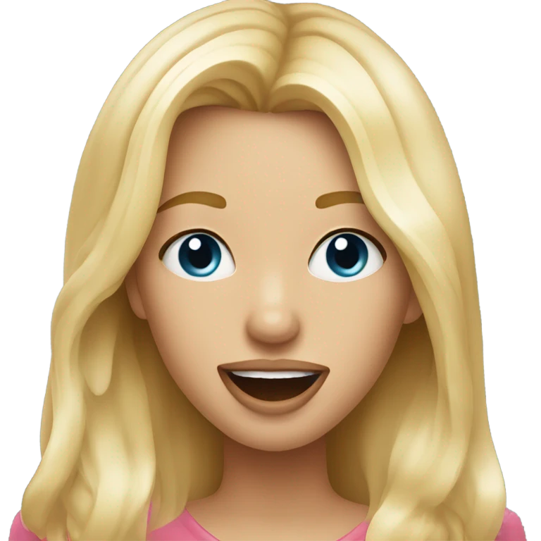 Blonde girl sticking her tongue out emoji