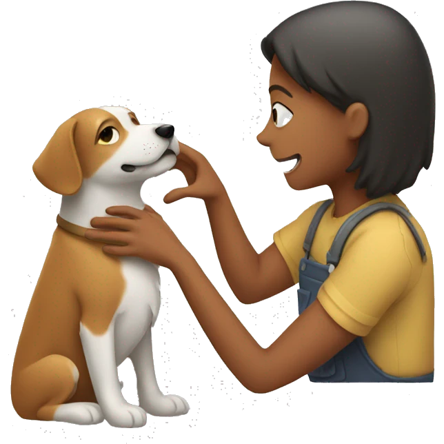 Person petting dog emoji