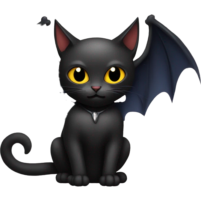 Black-Vampire-Batty-Cat-Fakémon-Cat With Bat-wings as ears  emoji