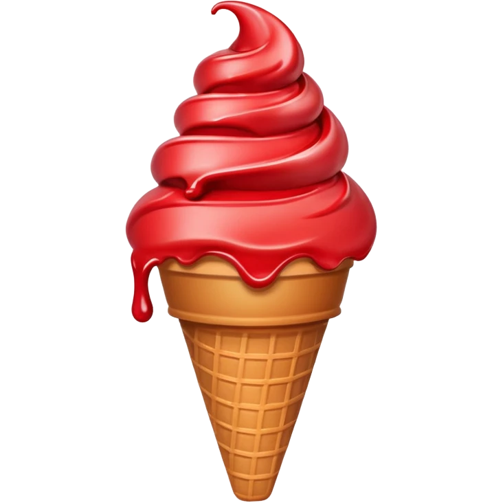 red ice cream with an cone emoji