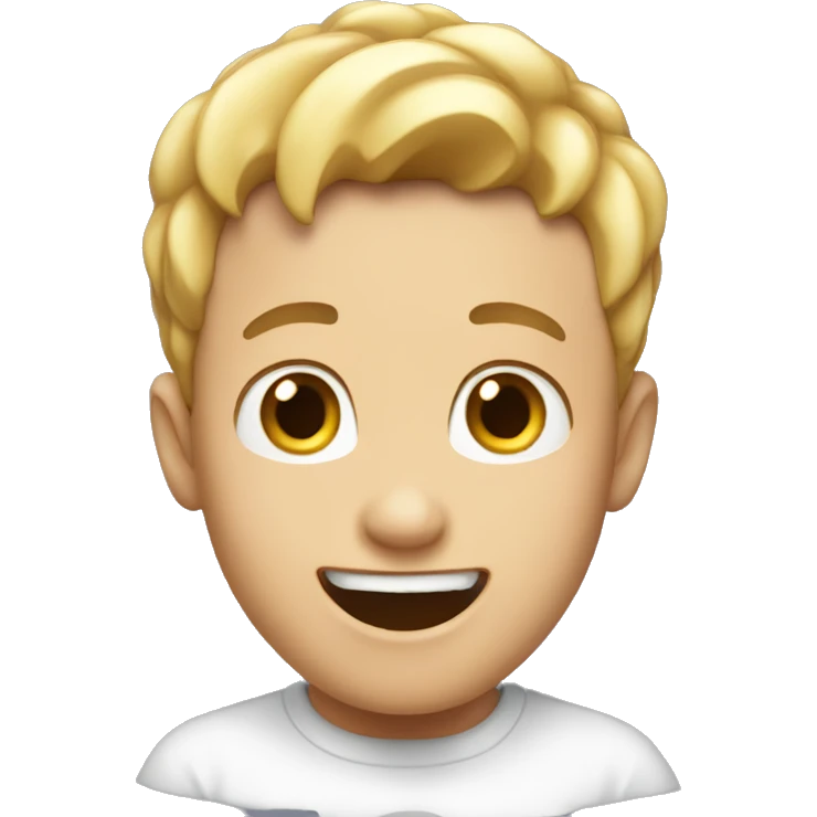 white The boy is very excited about the release of IOS 18 emoji