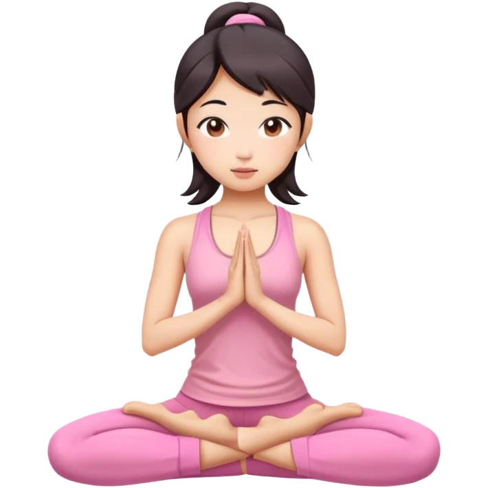 asian yoga girl light pink clothes  emoji