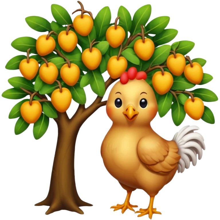 make the chicken bigger and remove the leaves from the tree emoji