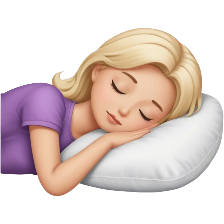 Blonde girl sleeping on a pillow emoji