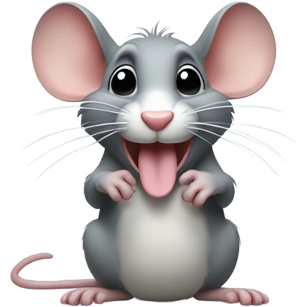 Rat with tongue out and peace sign  emoji