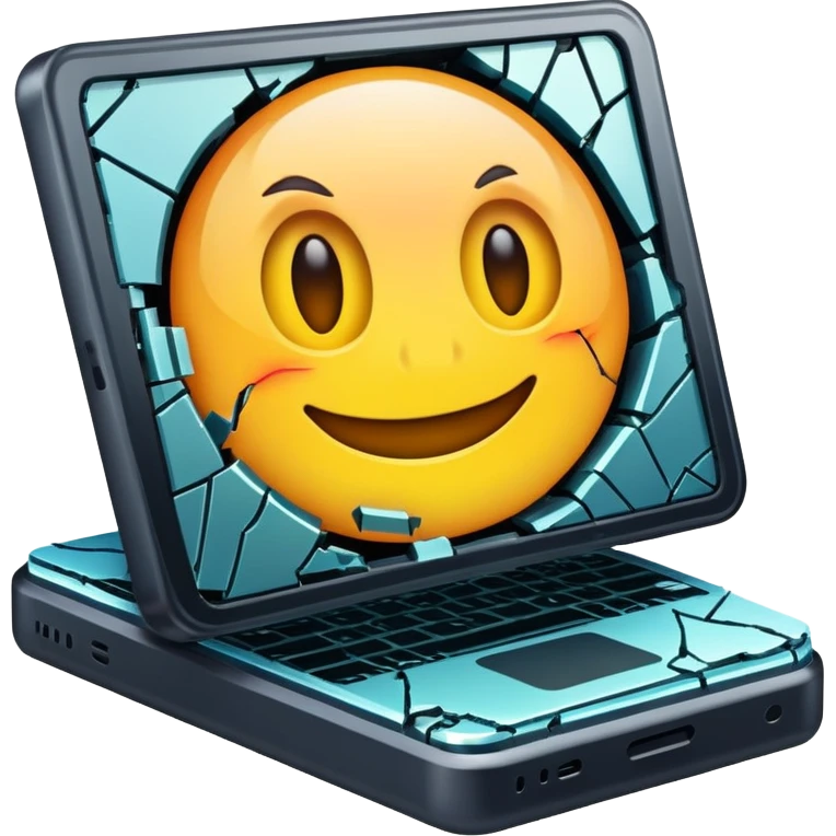 platform with digital glitch effect, corrupted data emoji
