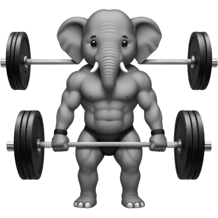  black elephant deadlifting emoji
