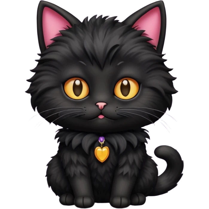 black cat with funny costume emoji