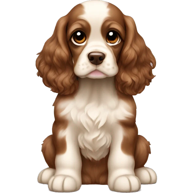 american cocker spaniel puppy brown bow emoji