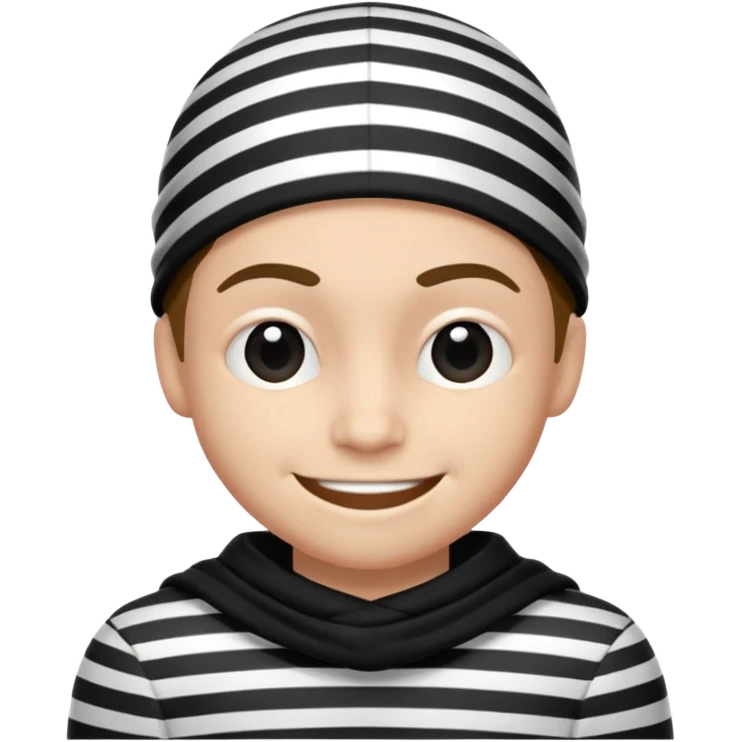 thief with black and white stripe clothes emoji