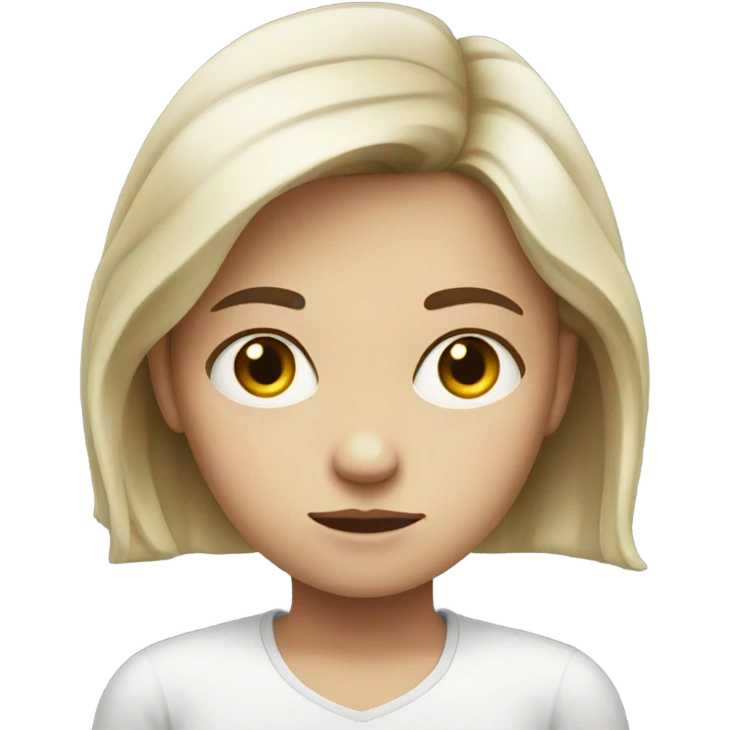 Frowning white girl emoji