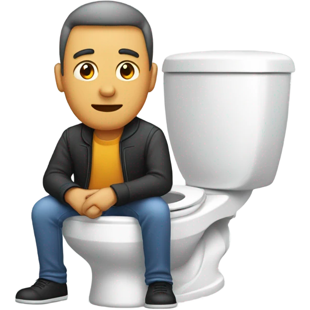 man’s head coming out of a toilet but driving a car emoji