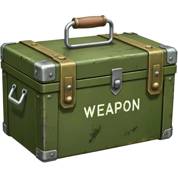green military box with with an inscription weapon emoji