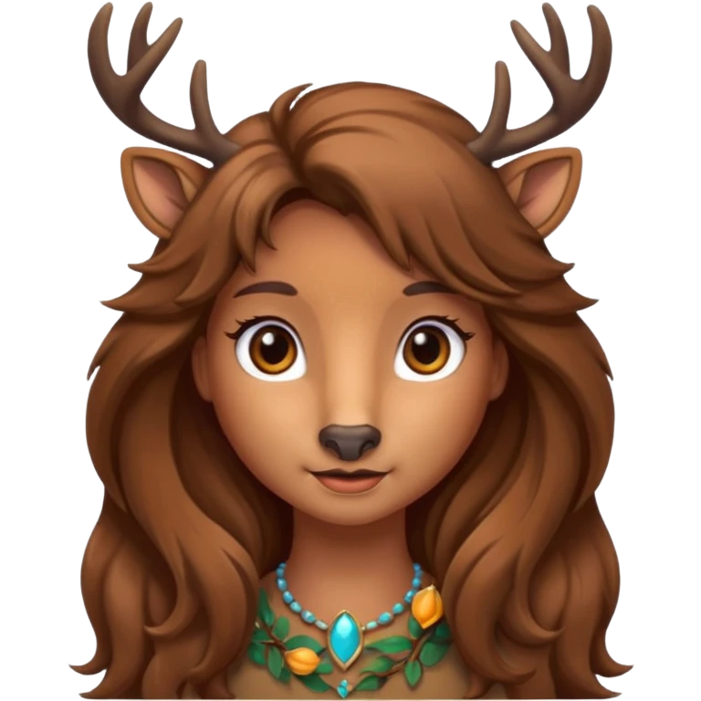 long haired female deer emoji