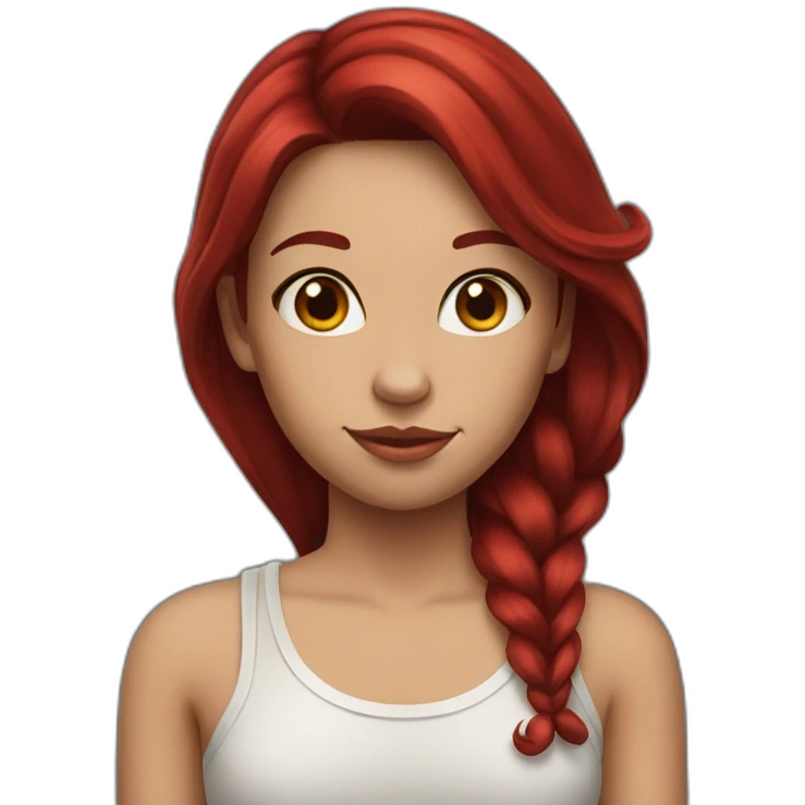 girl with dark red hair and shoulder tattoo emoji