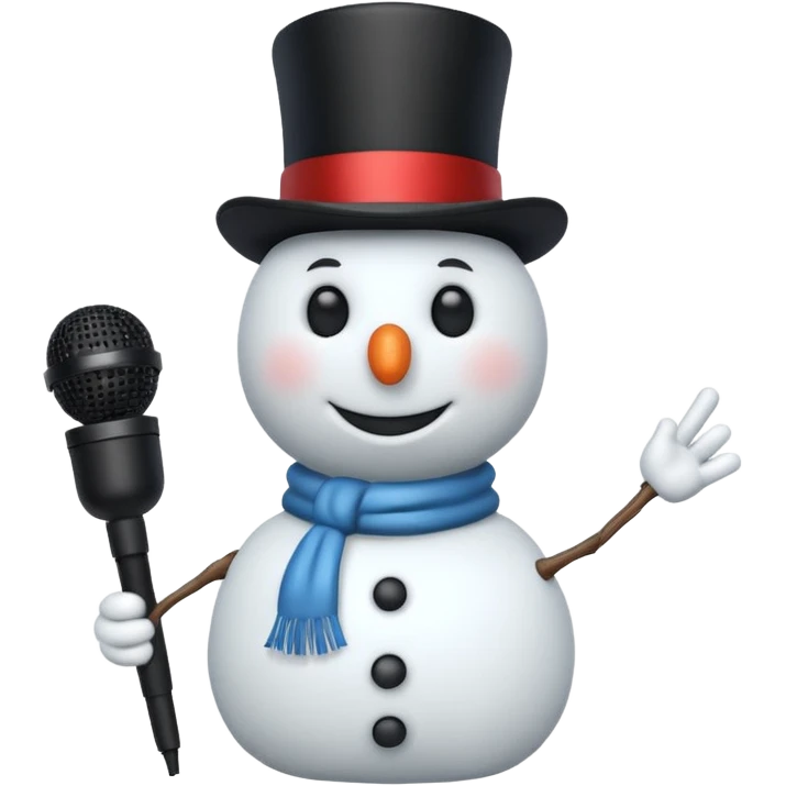snowman with mic emoji