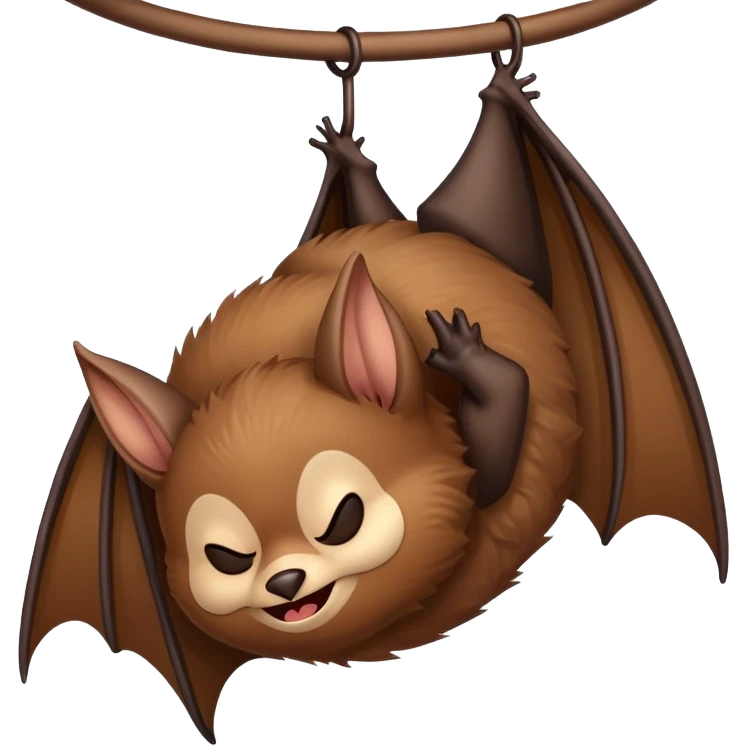 bat sleeping upside down emoji