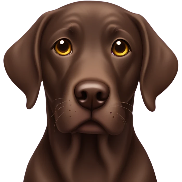 Chocolate lab, purple hearts emoji