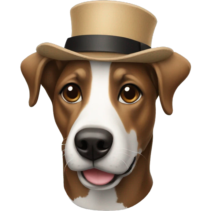 A dog with a badger hat emoji