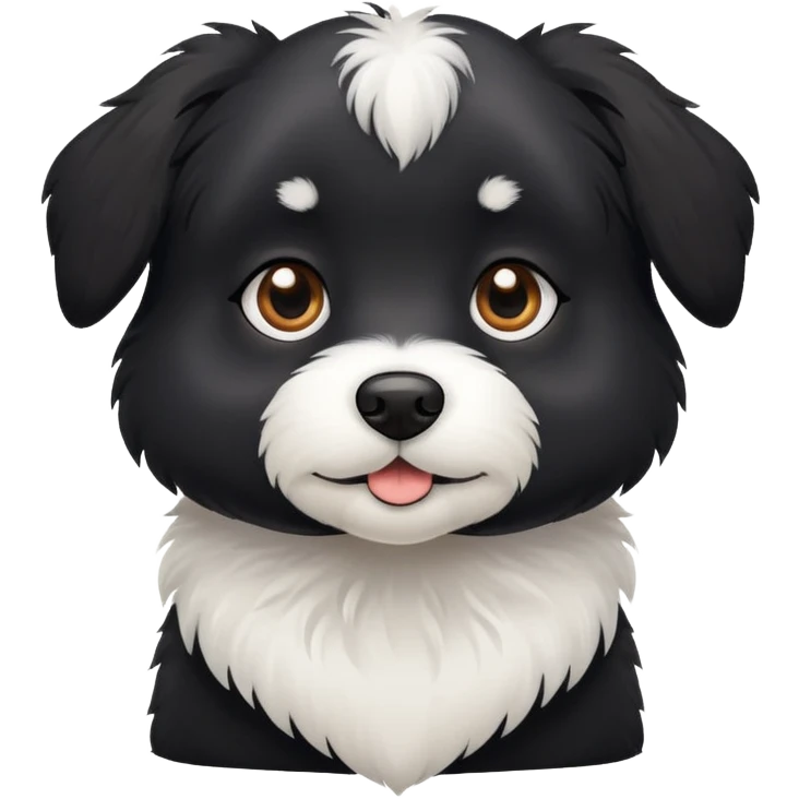 cute black dog with white chest fur emoji