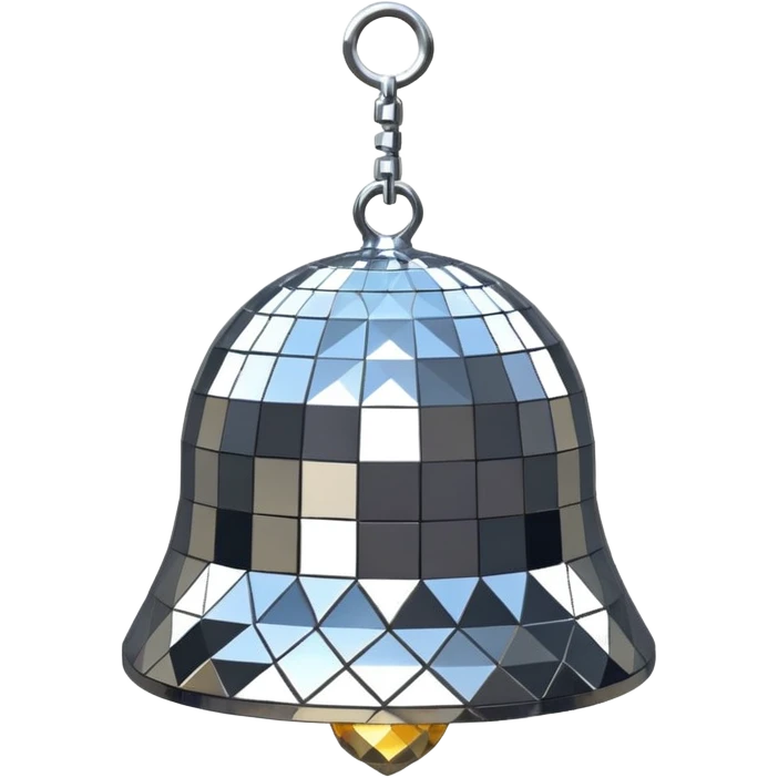 disco ball patterned bell emoji