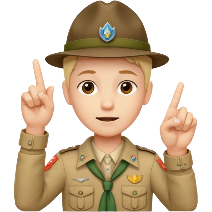 main scouts avec trois doigts du milieu levés   emoji