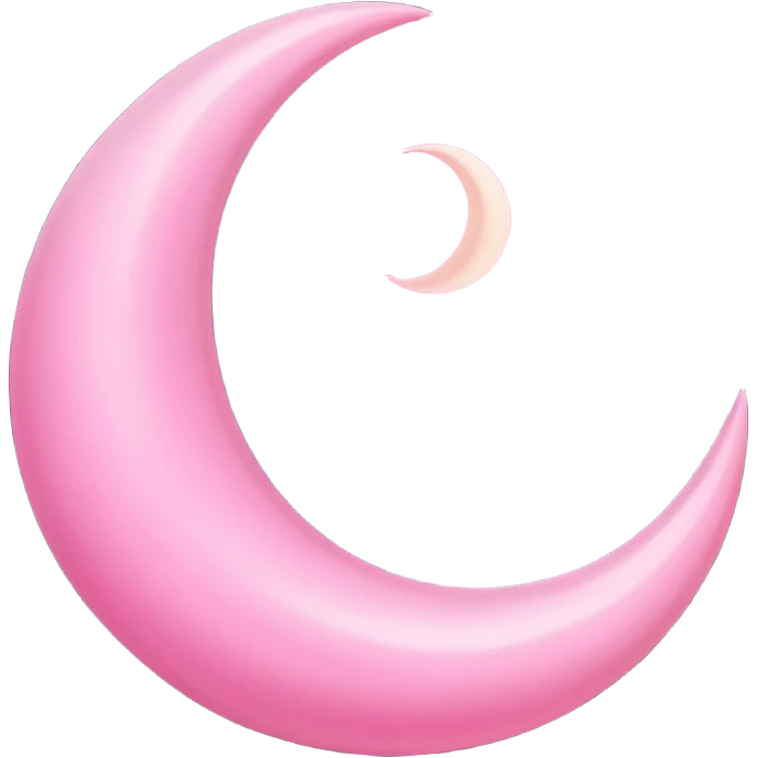 Pink crescent moon with no face emoji