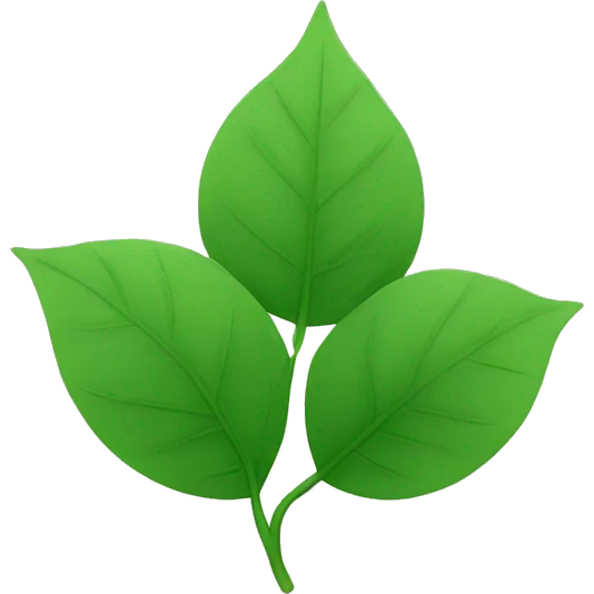 Green circle made of three leaves emoji
