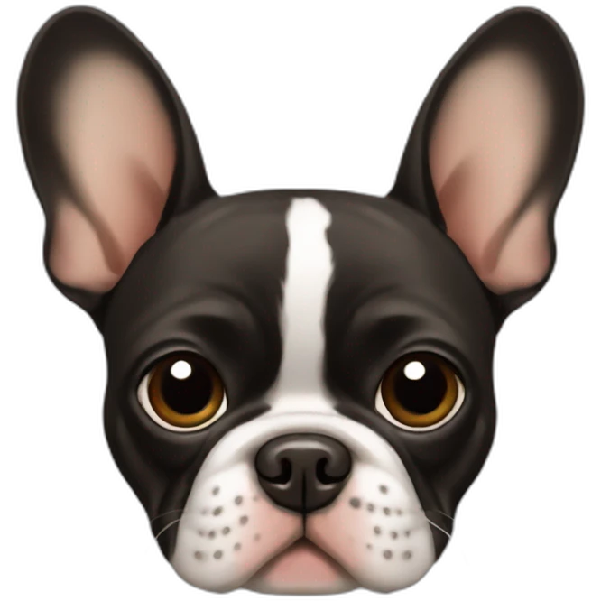 French bulldog black Brown  emoji