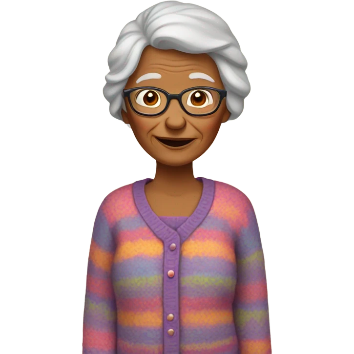 Old lady in pajamas and a sweater  emoji