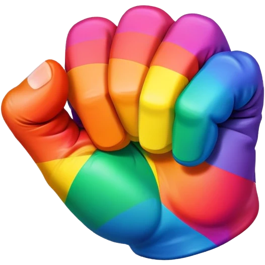 Rainbow and Black fist emoji  emoji