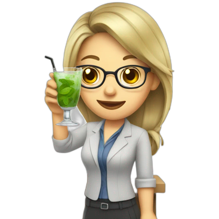 teacher drinking mojito emoji