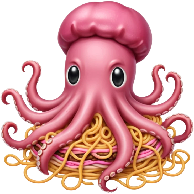 pink spaghetti slop octopus hot dog  emoji