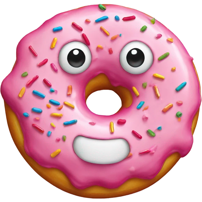 Pink donut with sprinkles emoji