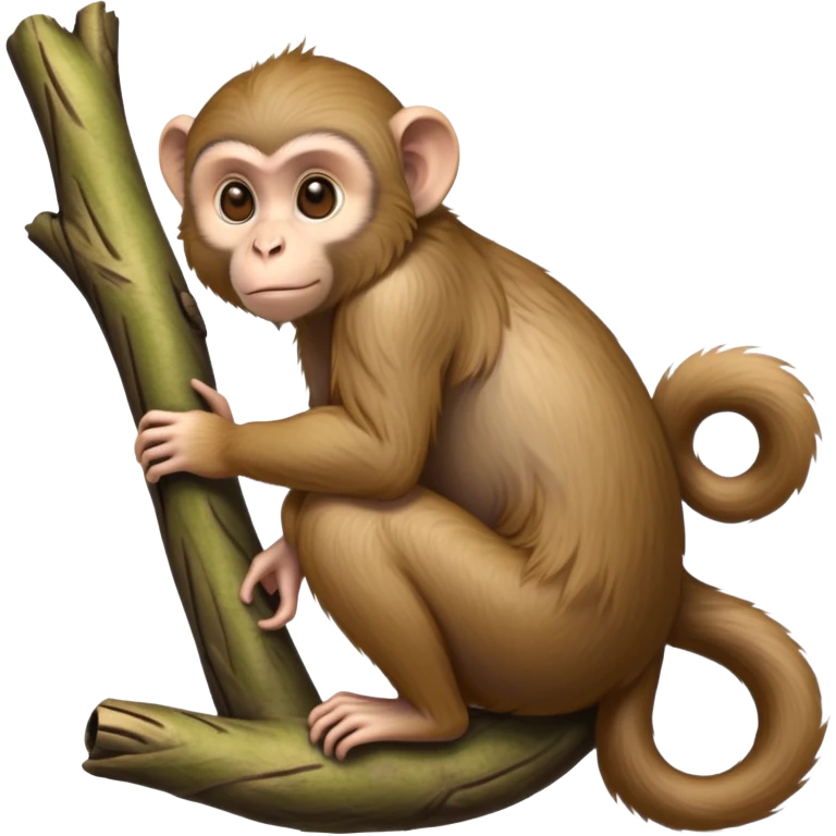 cinematic-Macaques-realistic-full-body-sitting-emoji,-slim-agile-frame-poised-on-a-branch,-long-tail-curled-slightly,-head-tilted-dramatically,-warm-brown-fur-soft-and-fluffy,-bright-playful-eyes-exuding-mischief,-simplified-yet-realistic-focused-features,-highly-detailed,-glowing-with-an-almost-sarcastic-glow emoji